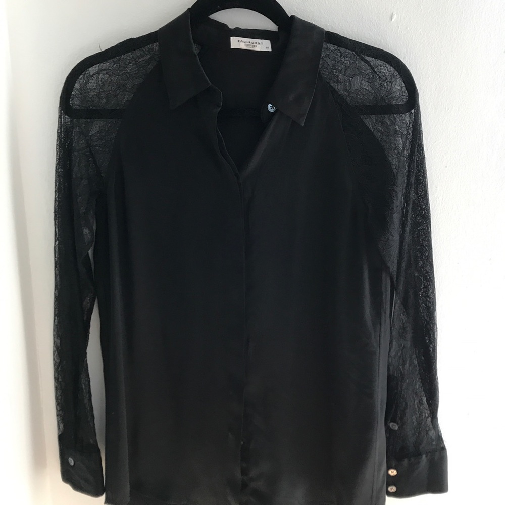 Equipment silk & lace top